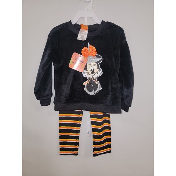 Disney Minnie Mouse Halloween Pajama Set With Striped Pants 4t - Picture 2 of 7